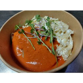   Afrikai harcsa filé paprika mártással, durum túrós masni tésztán